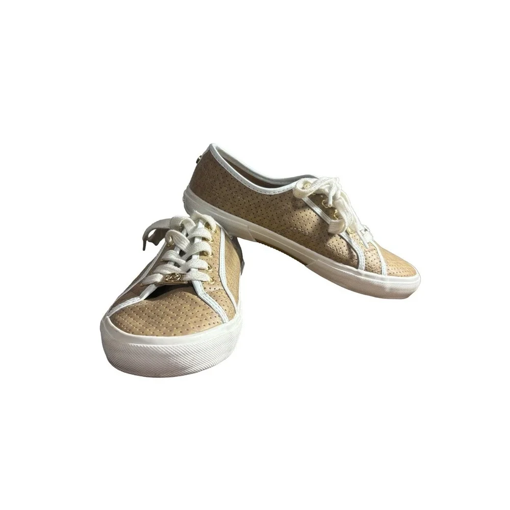 Michael‎ Kors Ima Boerum Youth Sneakers Size 5 Camel Charm Logo